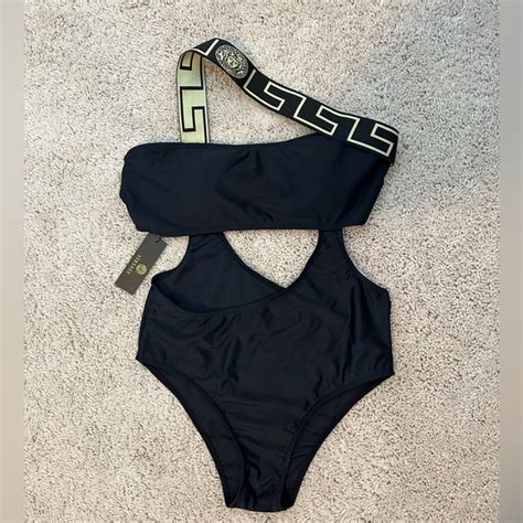 two piece versace bathing suit|Versace greca swimsuit.